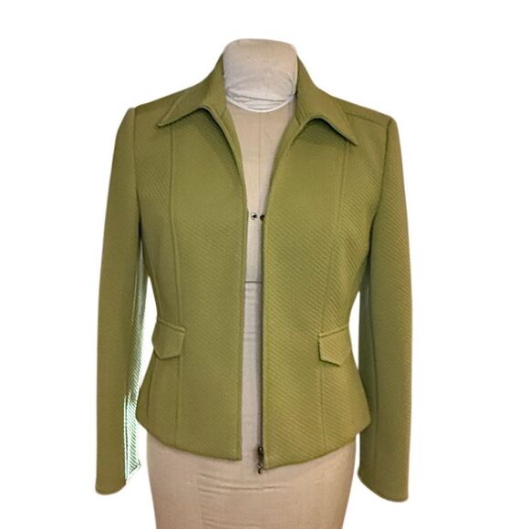 Talbots Full Zip Olive Green Jacket Sz. 6 Quilted Lined - Picture 2 of 9